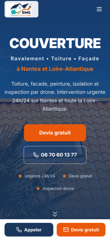 Capture du site EMS Façade