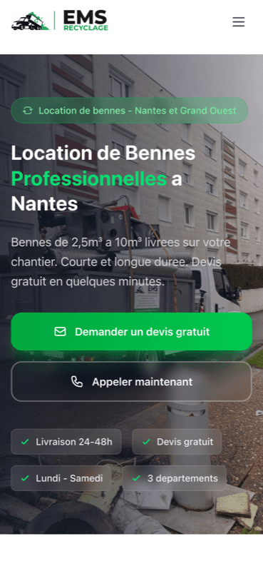 Capture du site EMS Recyclage