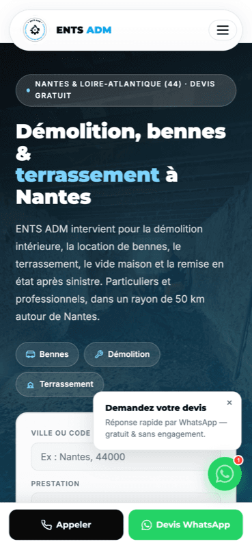 Capture du site ENTS ADM