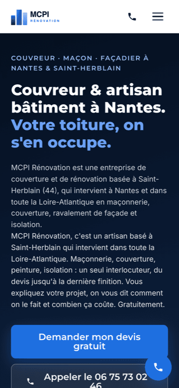 Capture du site MCPI Rénovation