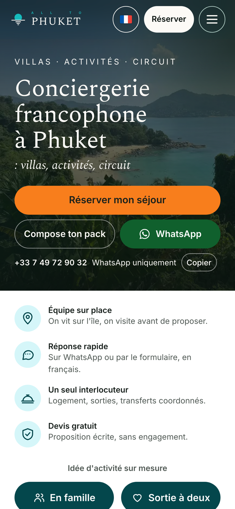Réalisation All To Phuket : Conciergerie francophone All To · Phuket