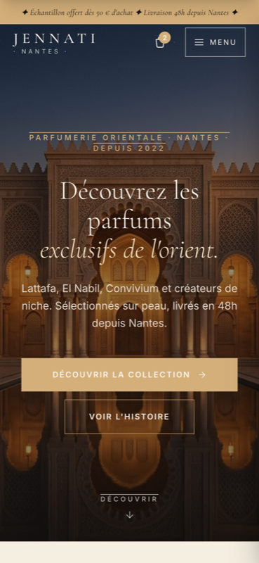 Réalisation Jennati : E-commerce parfumerie · Nantes