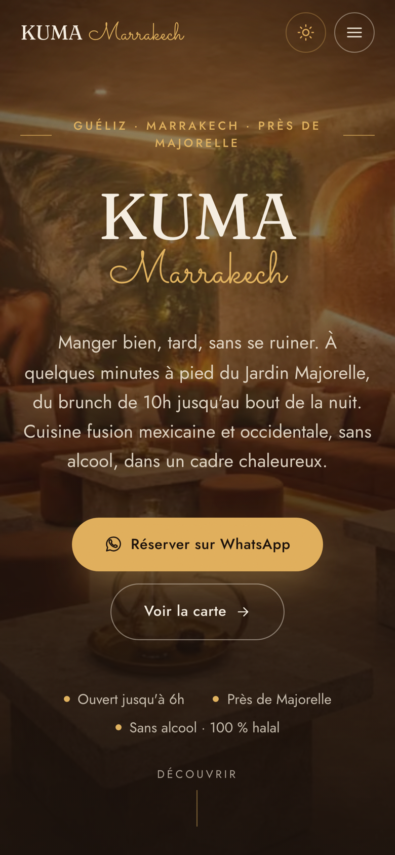 Réalisation Kuma Marrakech : Restaurant fusion mexicaine · Marrakech