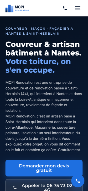 Réalisation MCPI Rénovation : Couvreur · Nantes