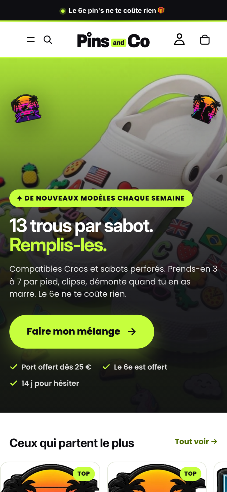 Réalisation Pins & Co : E-commerce accessoires · France